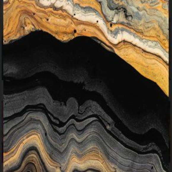 Deep Grey, Gold & Black luxury Abstract Art Print - Picture 4 of 4